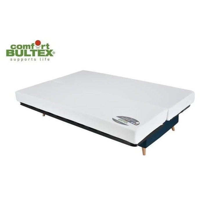 COMFORT BULTEX Clic clac 3 places - Tissu Bleu - Made in France - L 19