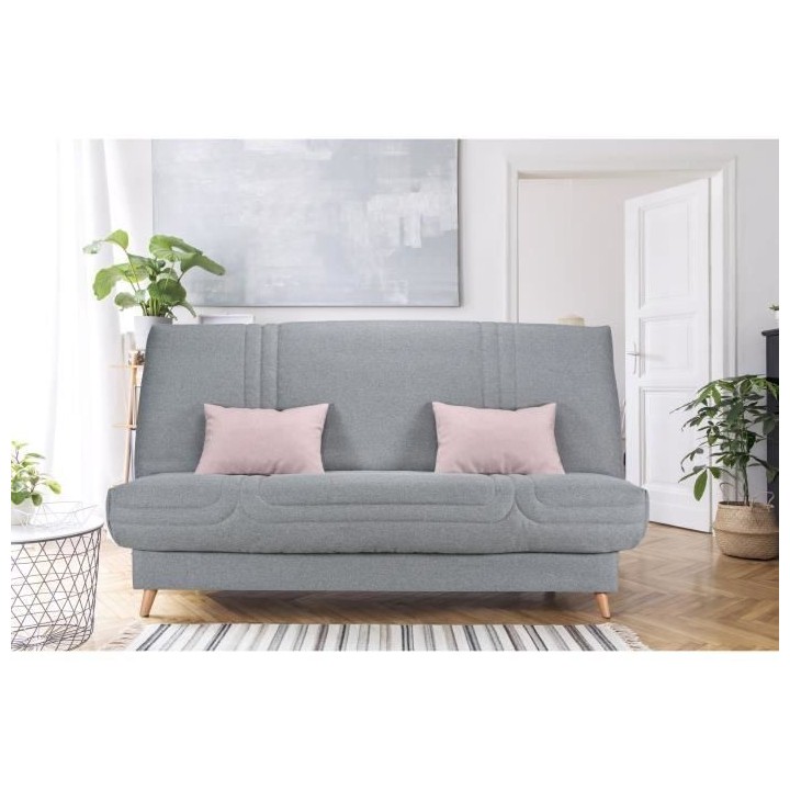 COMFORT BULTEX Clic clac 3 places - Tissu gris - Made in France - L 19