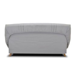 BULTEX Banquette clic clac - Tissu Gris + Coussins déco rétro - L193 x P