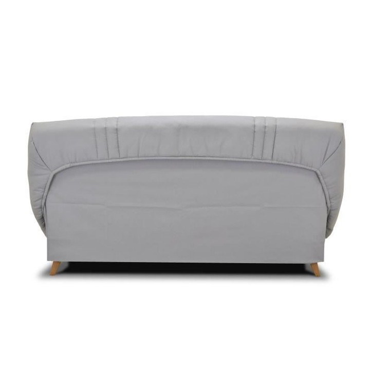 BULTEX Banquette clic clac - Tissu Gris + Coussins déco rétro - L193