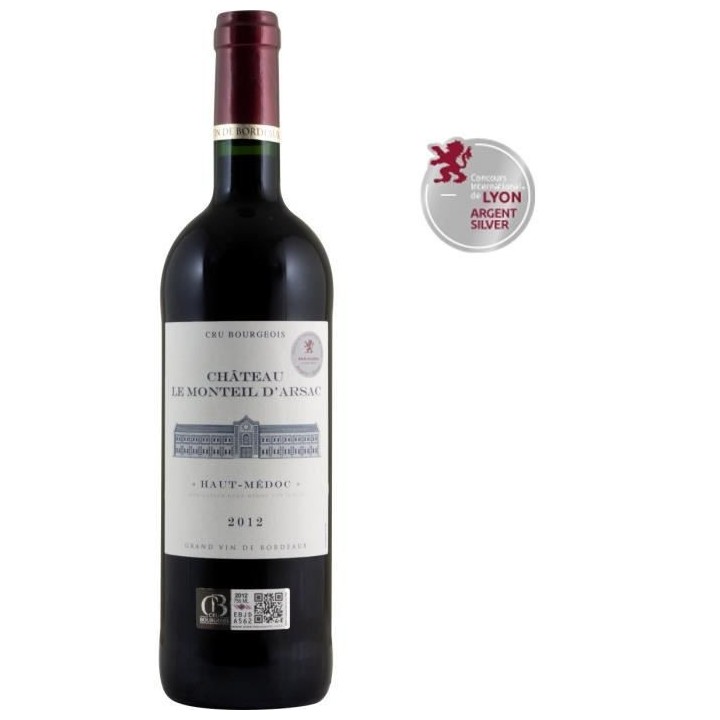 Château Le Monteil d'Arsac 2012 Haut-Médoc - Vin rouge de Bordeaux