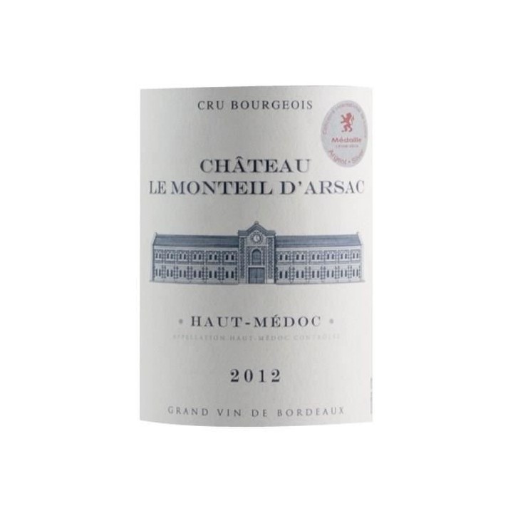 Château Le Monteil d'Arsac 2012 Haut-Médoc - Vin rouge de Bordeaux
