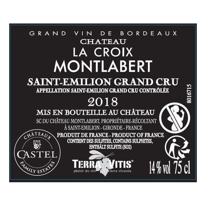Château La Croix Montlabert 2018 Saint-Emilion Grand Cru - Vin rouge