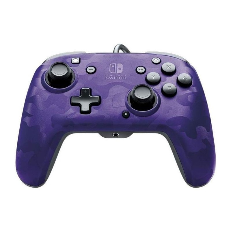 PDP Afterglow Manette Filaire Camouflage Violet Pour Nintendo Switch - Licence Officielle - Port Jack Audio