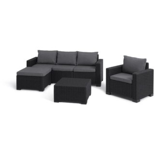 Salon de jardin - en résine imitation rotin tressé - Allibert by KET