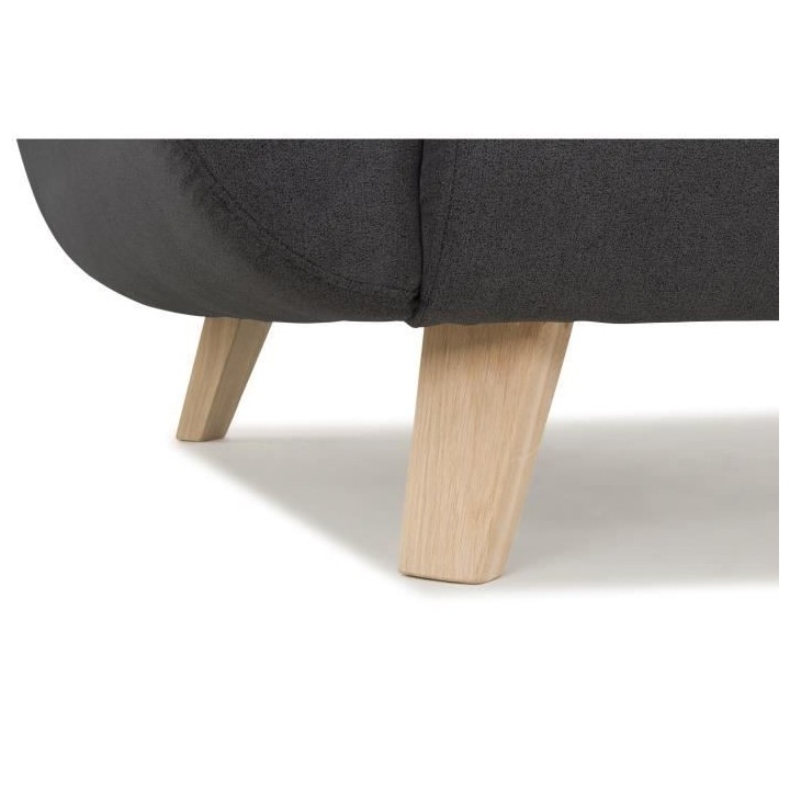 HEXAGONE - MORA Canapé Fixe 3 places - Tissu Gris - L 194 x P 93 x H