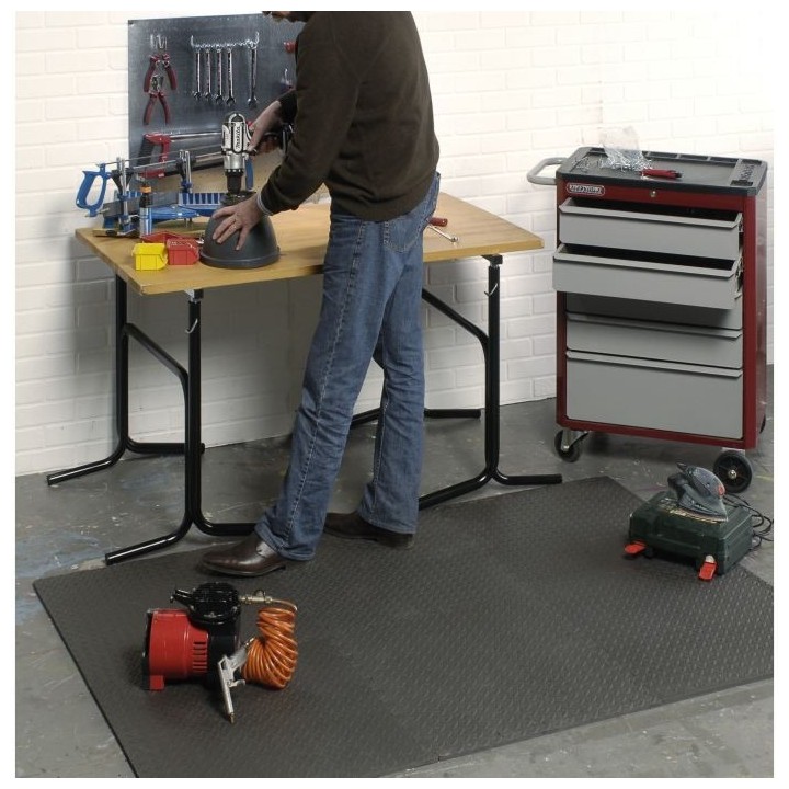 MOTTEZ Lot De 6 Tapis De Mousse Multi Usages Gris