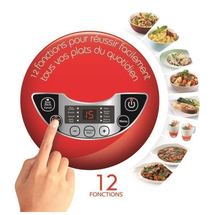 MOULINEX MK705111 Multicuiseur 12 en 1, 5 L, 12 programmes, Cuiseur ri