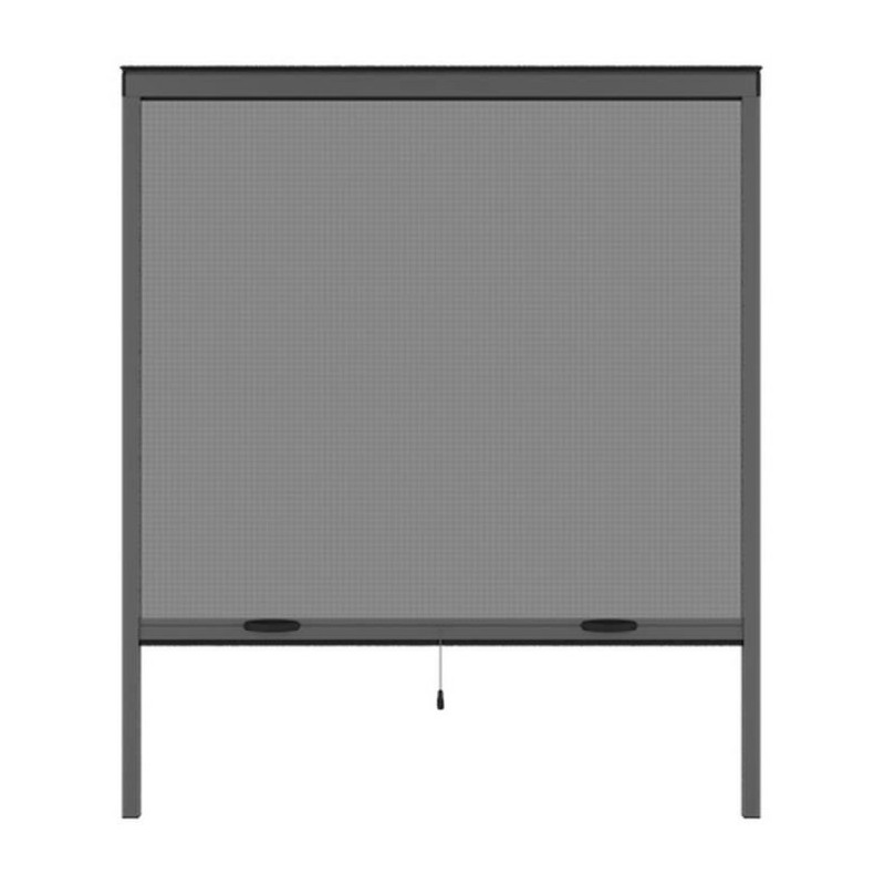 Moustiquaire fenetre L160 x H220 cm en aluminium gris anthracite - Recoupable en largeur et hauteur