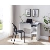 Bureau droit 2 niches - Panneaux de particules - Décor gris et blanc - L 101 x P 50 x H 75 cm - COMPO