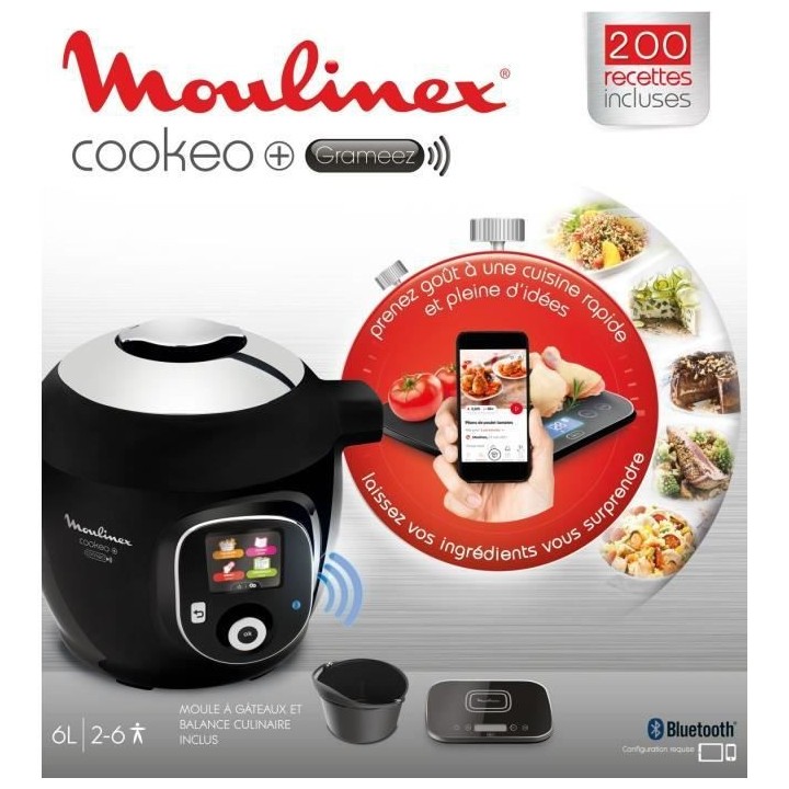 MOULINEX CE859800 Cookeo+ Connect Multicuiseur 6 L, Cuisson sous press