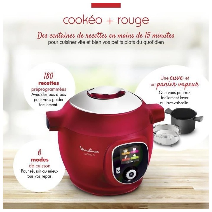 MOULINEX CE85B510 Multicuiseur intelligent COOKEO+ 6 L - 180 recet