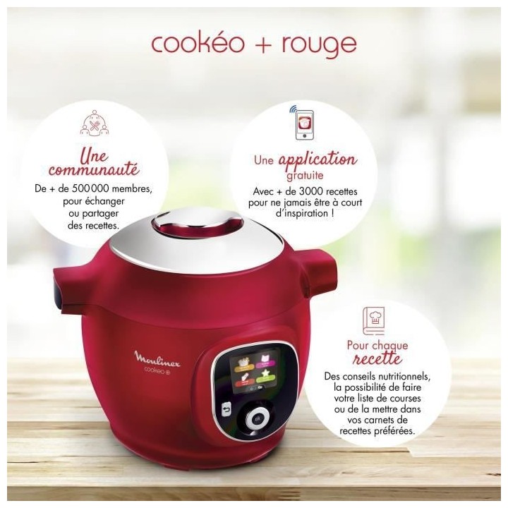MOULINEX CE85B510 Multicuiseur intelligent COOKEO+ 6 L - 180 recet