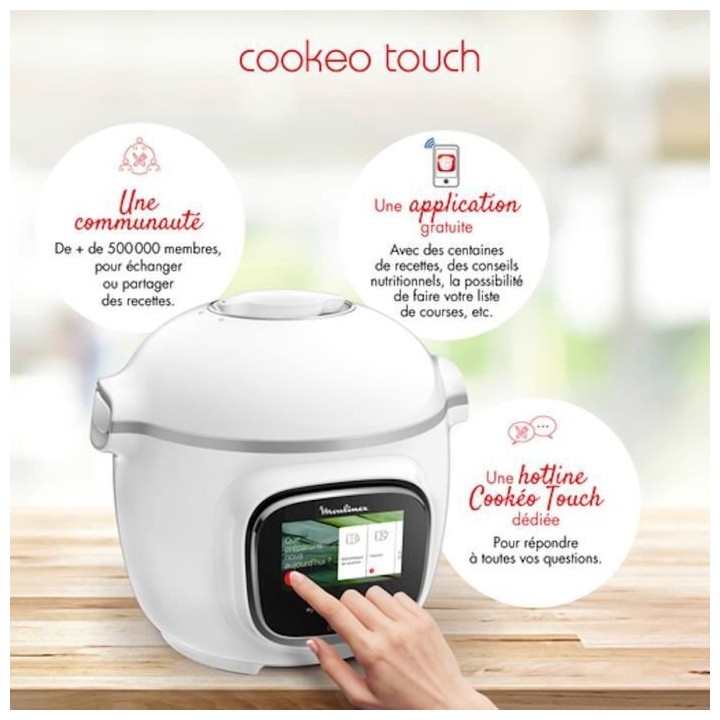 MOULINEX CE901100 Multicuiseur intelligent Haute pression COOKEO TOUCH