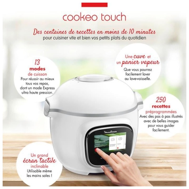 MOULINEX CE901100 Multicuiseur intelligent Haute pression COOKEO TOUCH