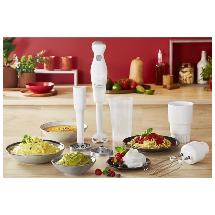 MOULINEX DDG25110 Robot Marie Mixeur a main, 2 vitesses, Fonction Turb