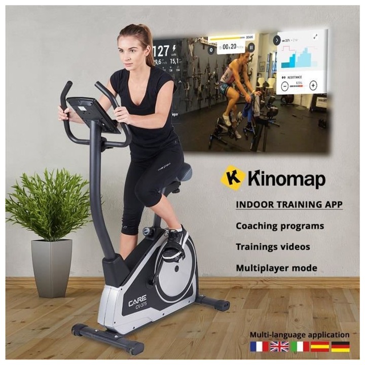 Vélo d'appartement - 24 programmes - Care - CV 375 - Connecté en opt