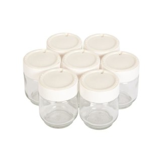 MOULINEX 7 Pots Verre + Couvercle Blanc - Yaourtieres Yogurta / Yogurt