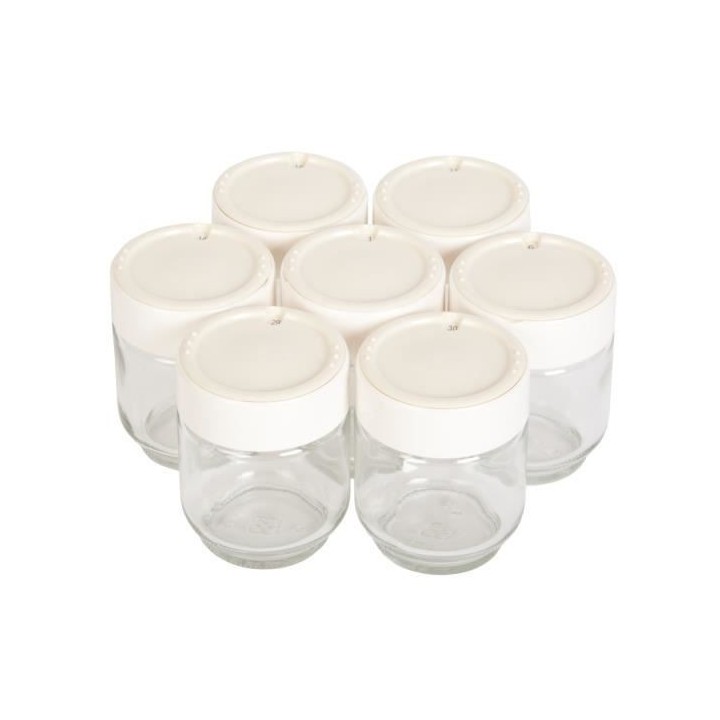 MOULINEX 7 Pots Verre + Couvercle Blanc - Yaourtieres Yogurta / Yogurt