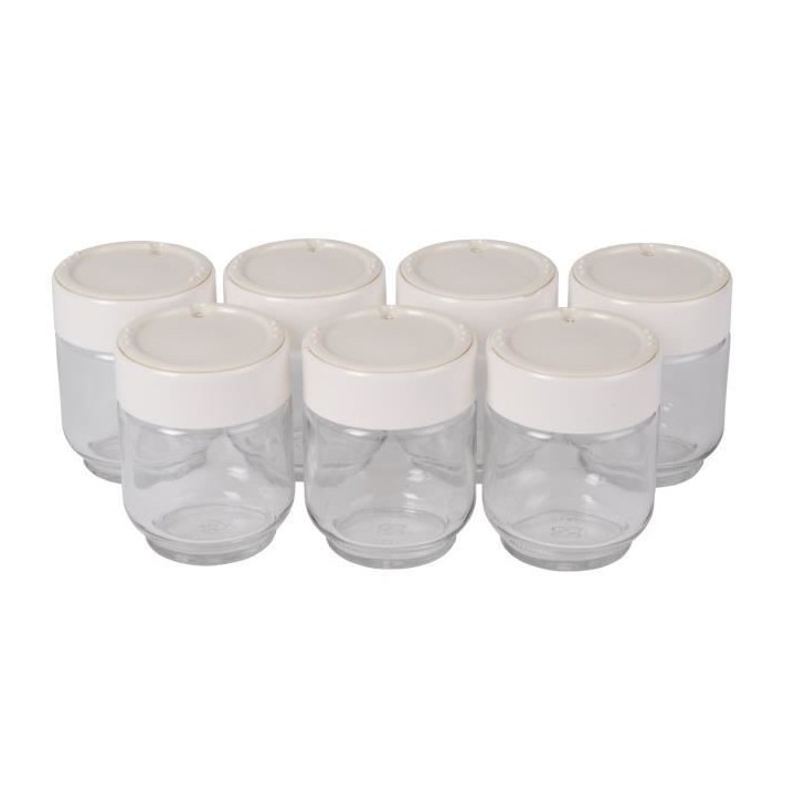 MOULINEX 7 Pots Verre + Couvercle Blanc - Yaourtieres Yogurta / Yogurt