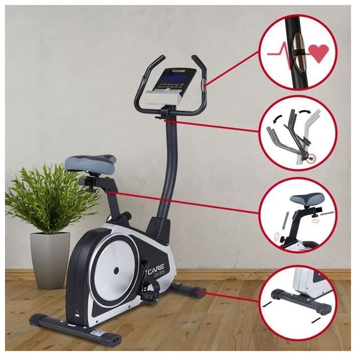 Vélo d'appartement - 24 programmes - Care - CV 375 - Connecté en opt