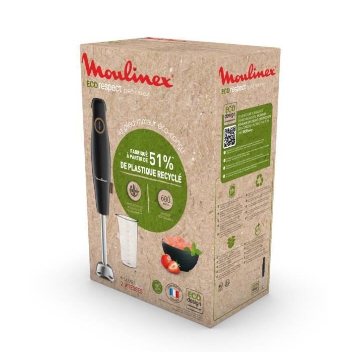 MOULINEX DD46E810 Eco Respect - Mixeur - 2 vitesses - 600 W - Lames Po