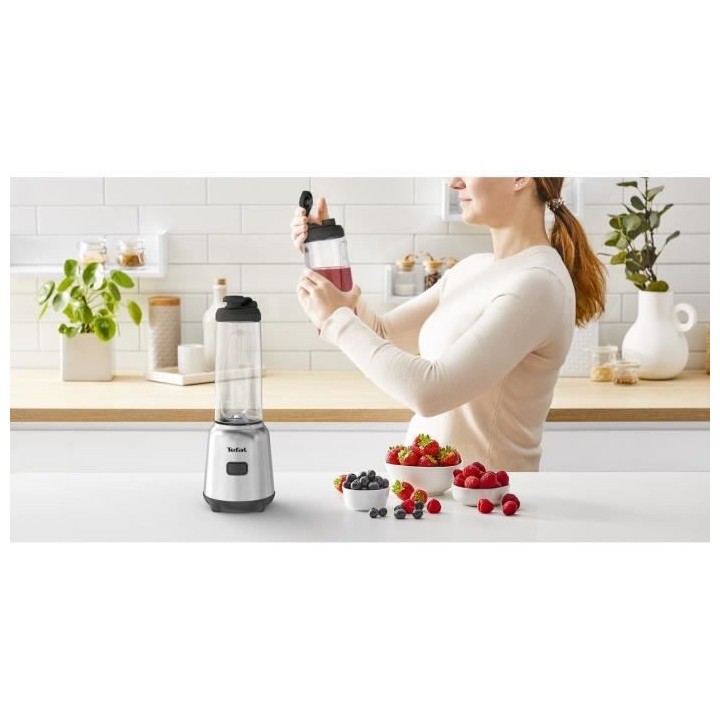 MOULINEX LM15FD10 Mini Blender 2 bouteilles a emporter en Tritan de qu