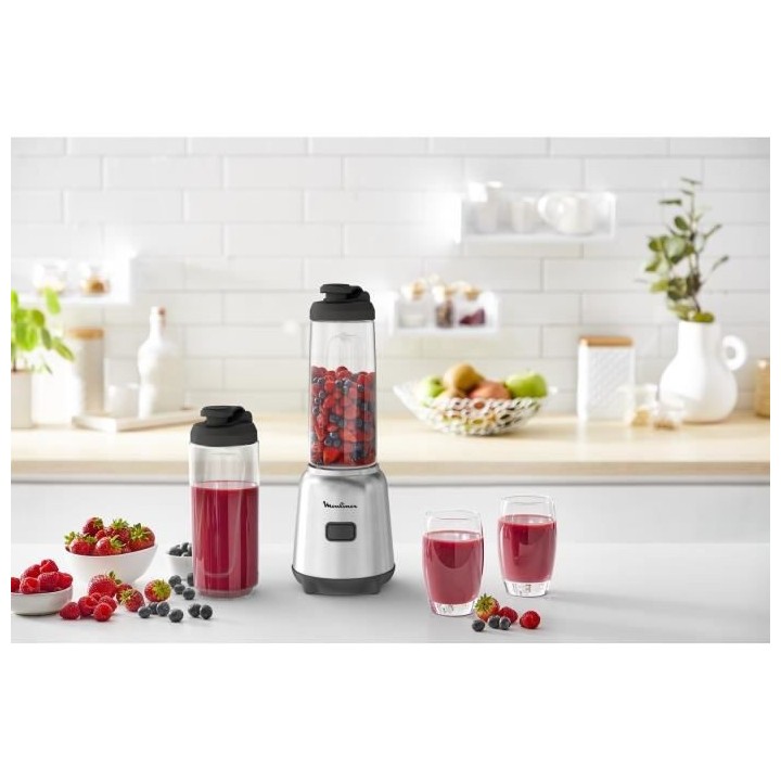 MOULINEX LM15FD10 Mini Blender 2 bouteilles a emporter en Tritan de qu