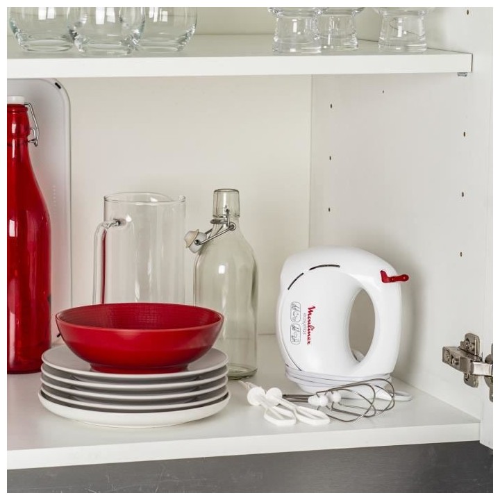 MOULINEX HM2501B1 Easy Max Batteur a main électrique, 2 jeux de fouet