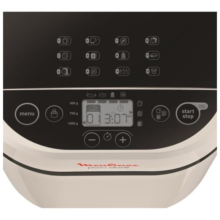 MOULINEX OW210130 Pain Doré Machine a pain 1 Kg, 12 programmes, Progr