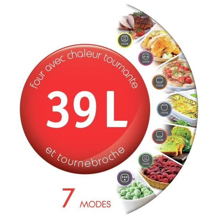 MOULINEX OX485810 - Mini four grill - 39L - 2000 W - Grill 1000 W - Ch