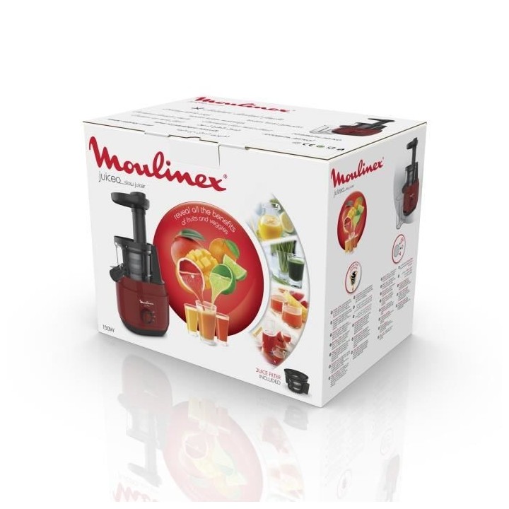 MOULINEX ZU150510 Juiceo Extracteur de jus, Pressage a froid, Vitesse