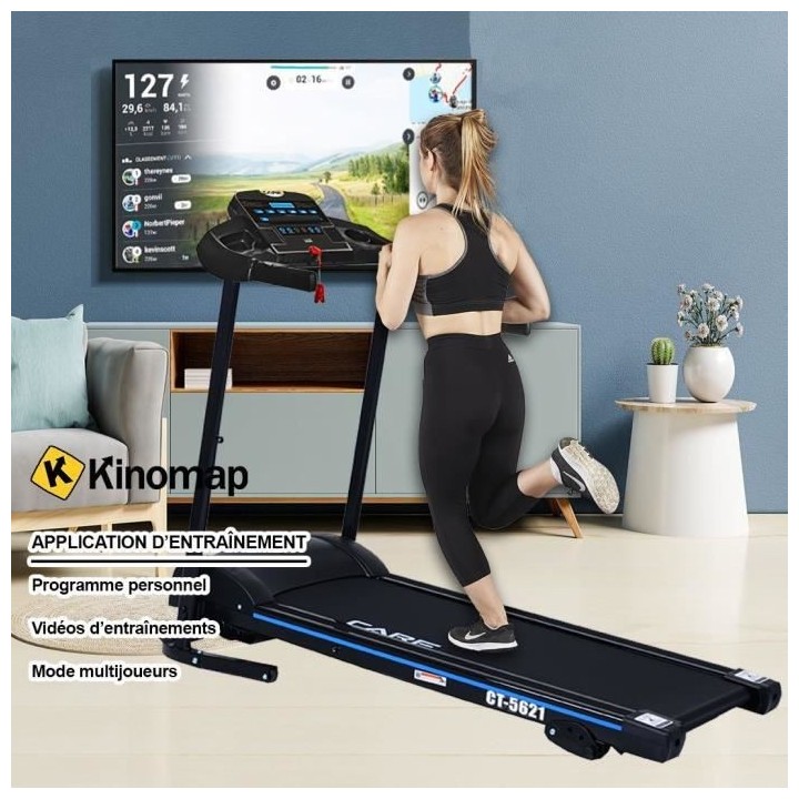 CARE Tapis de course - 12 programmes d'entraînements - Vitesse maxima