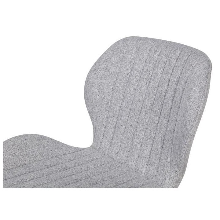 PORTO Lot de 2 chaises - Tissu gris - Pieds métal - L 51 x P 49 x H 4