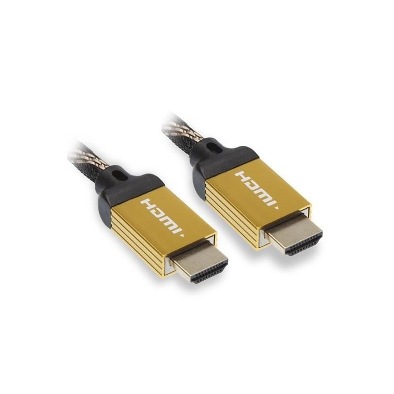 APM Cordon HDMI 2.0 Ultra HD 4K Ethernet - Mâle/Mâle - Plug Métal Nylon Bicolor - 1,8m