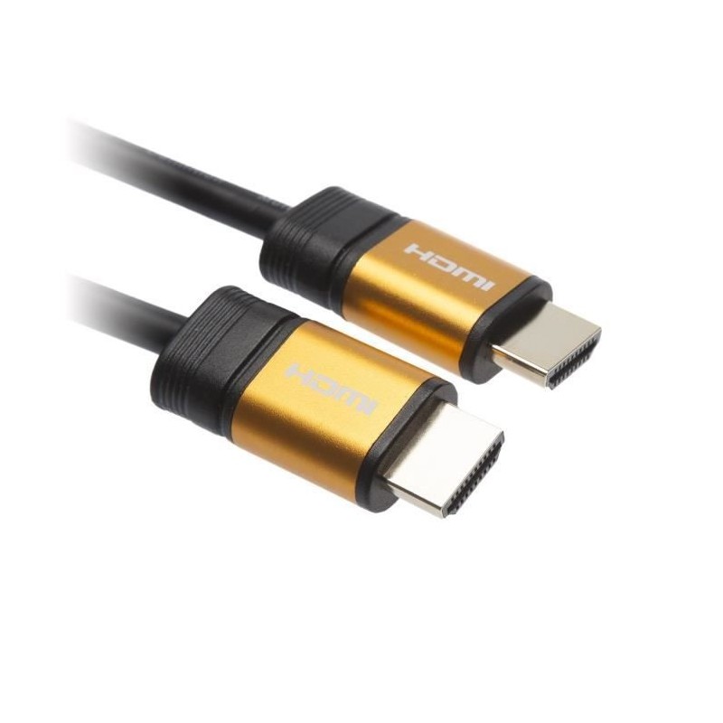 APM Cordon HDMI 4K Ethernet - Mâle/Mâle - Noir - Plug Or - 1,8m