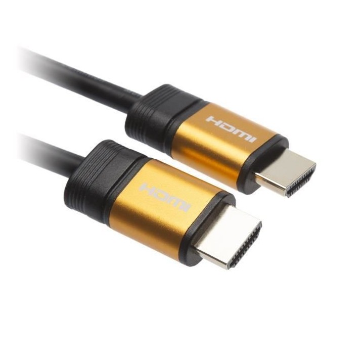 APM Cordon HDMI 4K Ethernet - Mâle/Mâle - Noir - Plug Or - 1,8m