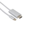 APM Cordon HDMI 4K/Type-C - Mâle/Mâle - Blanc - Plug Métal Gris 1,8m