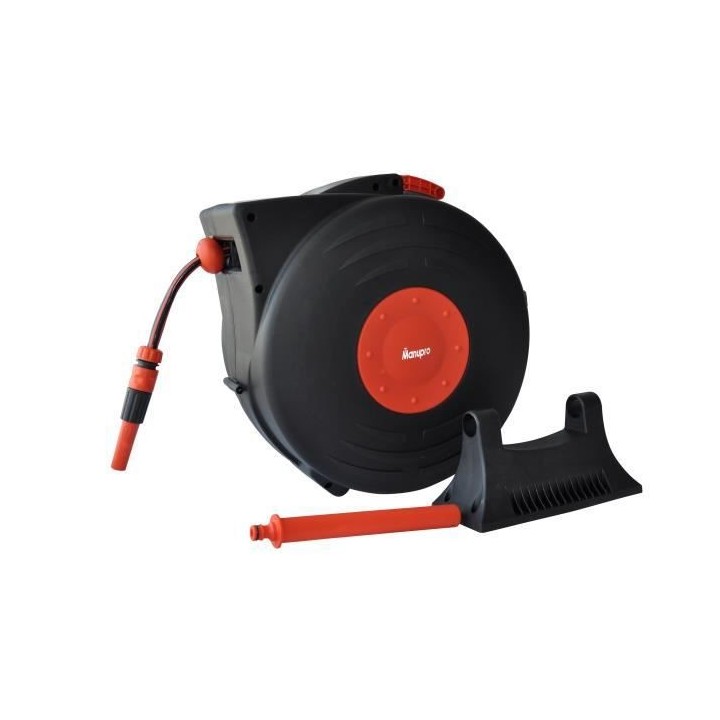 Dévidoir automatique mural MANUPRO - Avec tuyau d'arrosage 25 m - Dia