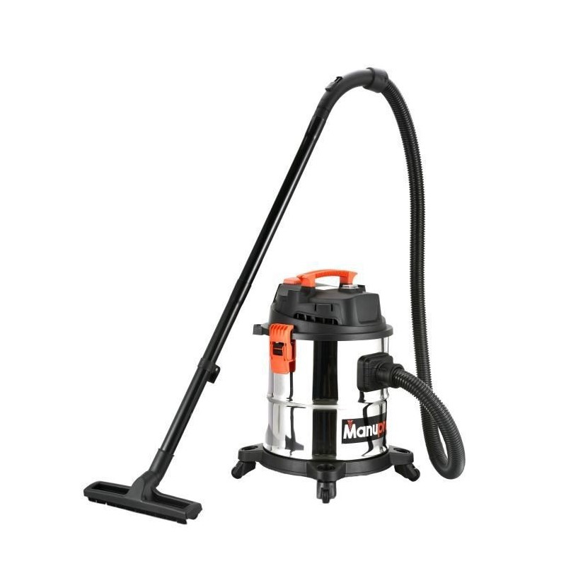 Aspirateur eau, poussiere et cendres MANUPRO - Cuve acier inoxydable - 20 L - Fonction soufflerie