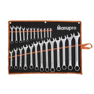 Jeu de 25 clés mixtes de serrage MANUPRO - En acier, chromées - a te