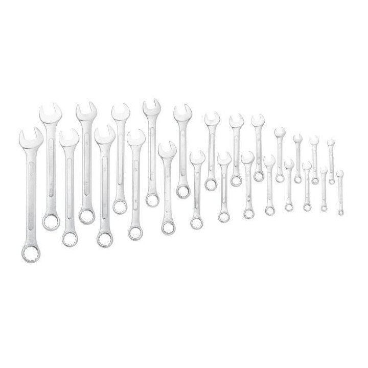 Jeu de 25 clés mixtes de serrage MANUPRO - En acier, chromées - a te