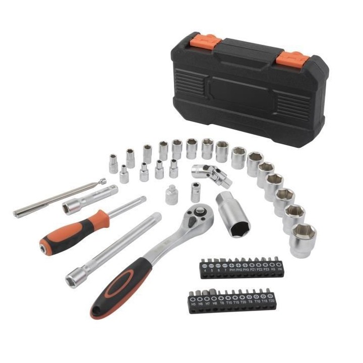 Coffret Douilles - Cliquet et Embouts MANUPRO - 53 outils et accessoir