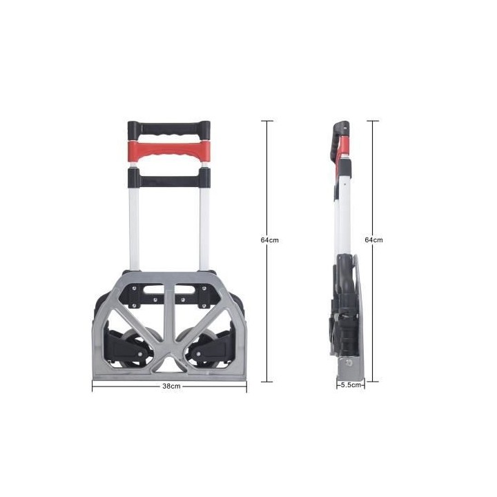 Diable pliable MANUPRO - Charge maximale 70 kg - Hauteur réglable - N