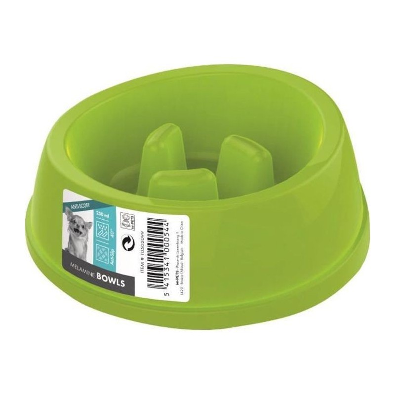 MPETS Gamelle en plastique simple MELAMINE BOWL - Pour chien - 250ml - Coloris divers