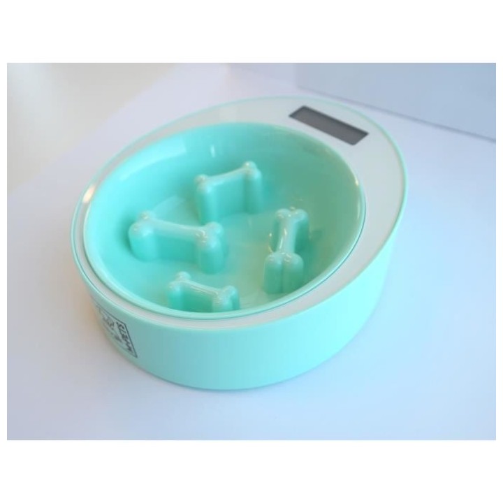 Gamelle ronde intelligente YUMI Anti-gloutons – Vert – Pour chien