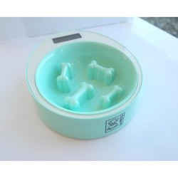 Gamelle ronde intelligente YUMI Anti-gloutons – Vert – Pour chien (Capacité de mesurer le poids de la ration)