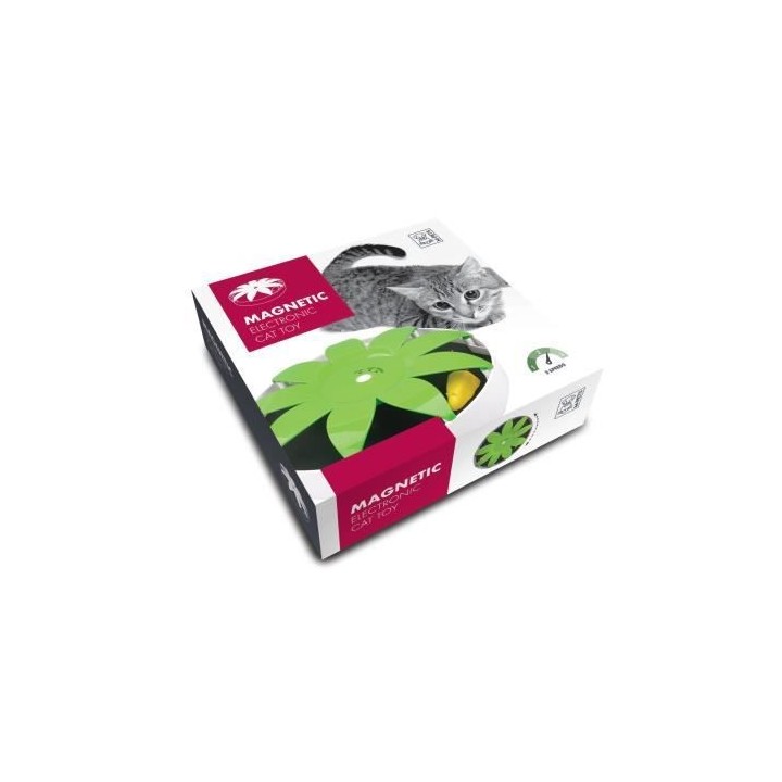M PETS Jouet magnétique pour chat - 24.5 x 24.5 x 6 cm - Vert et blan