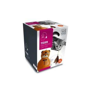 M PETS Jouet tigre pour chat - 10 x 10 x 17 cm - Orange