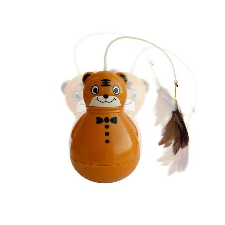 M PETS Jouet tigre pour chat - 10 x 10 x 17 cm - Orange